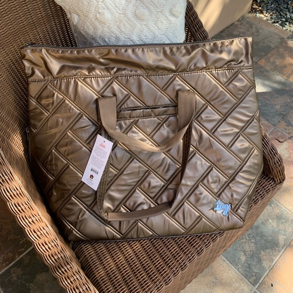 NWT lug Ferry XL SE expandable carry-all tote bag in metallic espresso - Picture 6 of 9